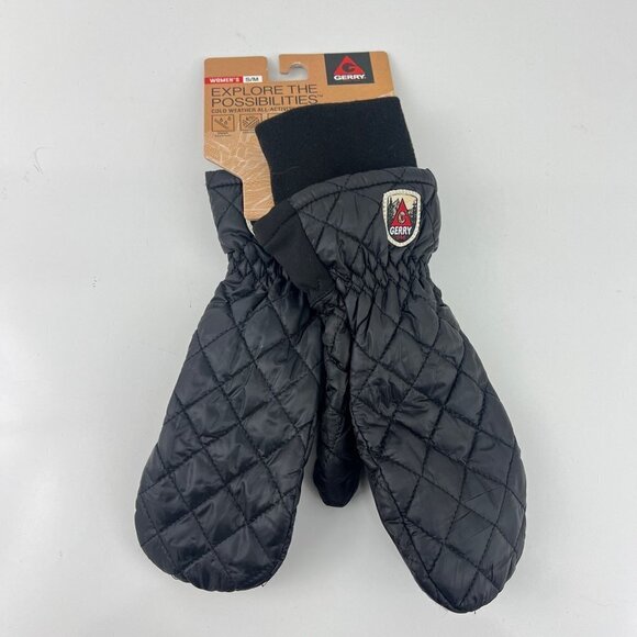 Gerry Cold Weather All Activity Mittens Black Quilted Womens Size S/M - Picture 1 of 5